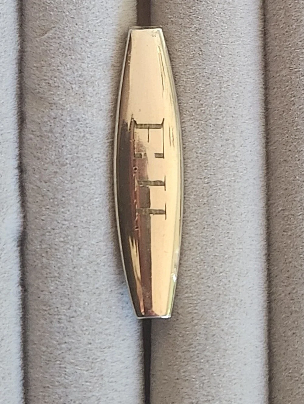 Gold Plated Engraved EH Tie Tack